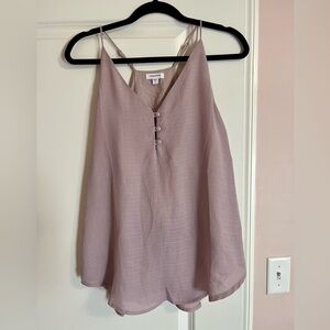 Lavender Button-Front tank
